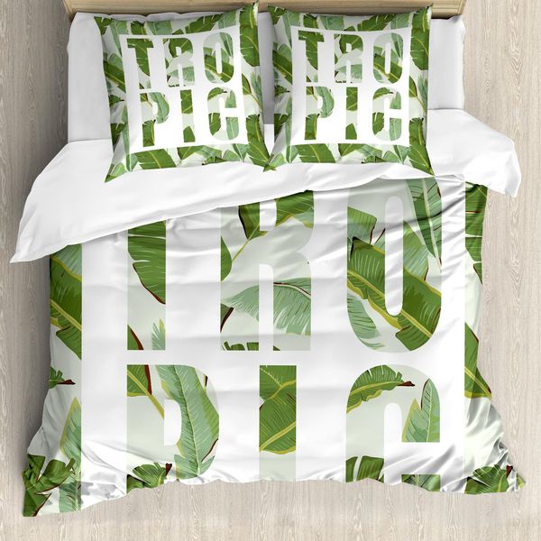 Abakuhaus Set Copripiumino Verde Per Letti Matrimoniali, Arbusti Da Giardino Da Sogno, Antiacaro, Adatto A Chi Soffre Di Allergie, Con Federe, Verde Oliva-image