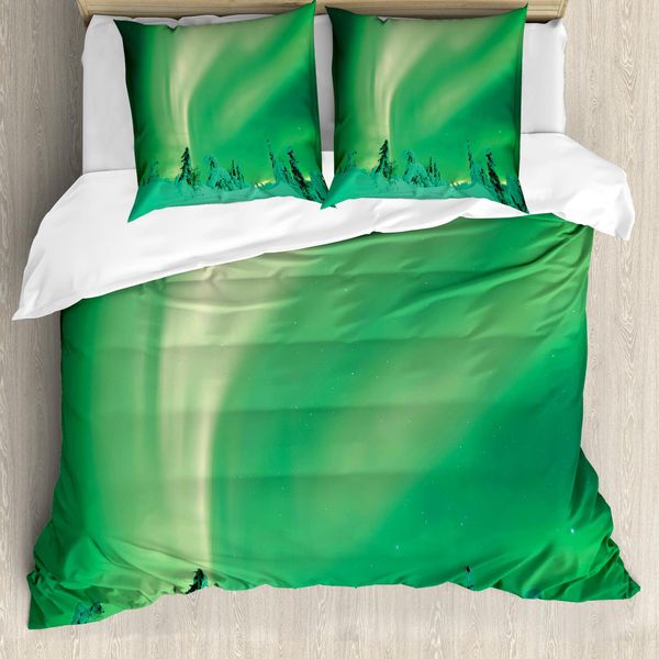 Abakuhaus Copripiumino Nordlicht, Pino Ghiacciato, Antiacaro, Adatto A Chi Soffre Di Allergie, Con Federe, 155 Cm X 220 Cm - 80 X 80 Cm, Fern Green-image