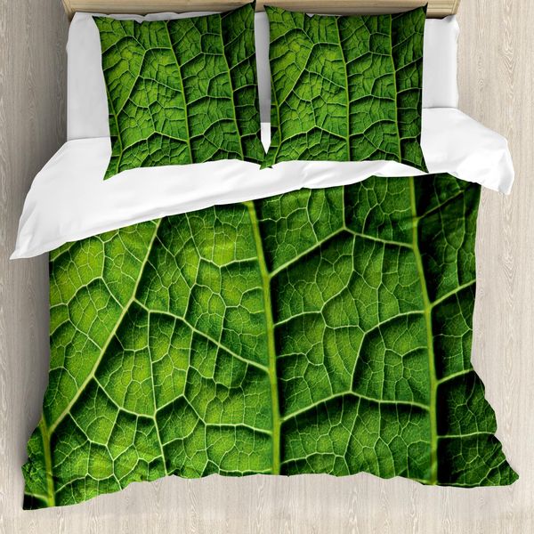 Abakuhaus Set Copripiumino Per Letti Matrimoniali, Alberi Della Foresta Pluviale, Botanica, Antiacaro, Adatto A Chi Soffre Di Allergie, Con Federe, Multicolore-image
