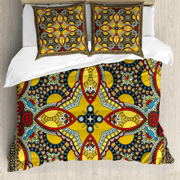 Abakuhaus Copripiumino Orientale, Medio Oriente, Antiacaro, Adatto A Chi Soffre Di Allergie, Con Federe, 155 Cm X 220 Cm - 80 X 80 Cm, Multicolore-image