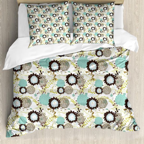 Abakuhaus Copripiumino Con Motivi Floreali, Fiori Di Tarassaco, Antiacaro, Adatto A Chi Soffre Di Allergie, Con Federe, 200 Cm X 200 Cm - 80 X 80 Cm, Multicolore-image
