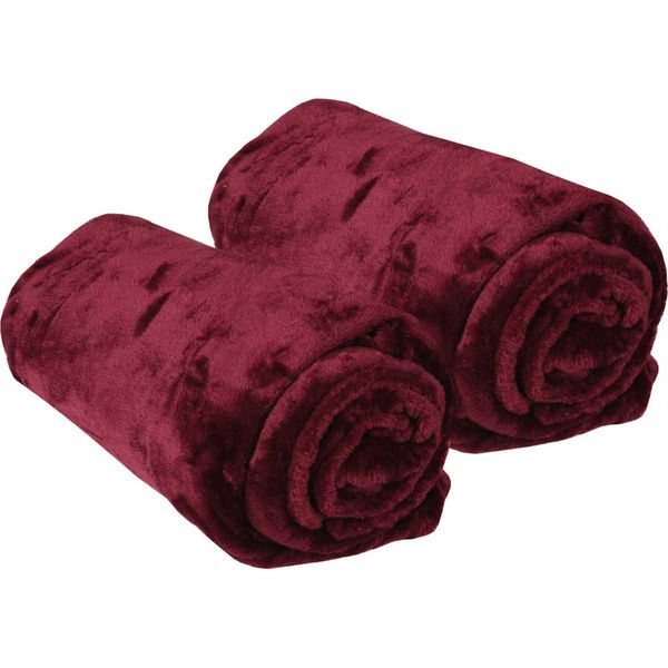 Coperta "Celina"" In Confezione Da 2 - Coperta Soffice Di Alta Qualità, 70 X 100 Cm - Melanzana"-image