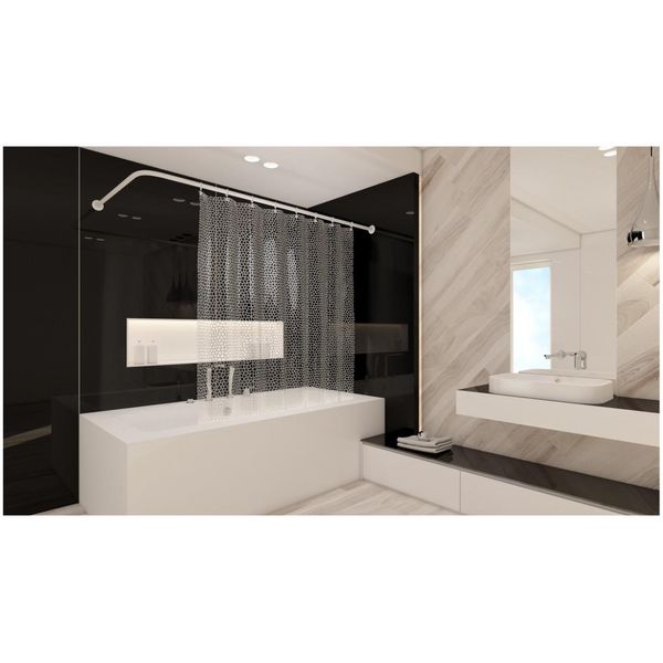 Tenda Da Doccia Peva Milky Stone 180X200 Cm Trasparente Milky Incl. Anelli Per Tenda Da Doccia-image