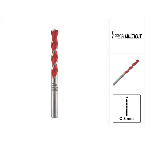 Alpen Multicut 17200800100 Carbide Metal Multi-Purpose Drill Bit 8 Mm Total Length 120 Mm Cylinder Shank 1 Pc(S)-image