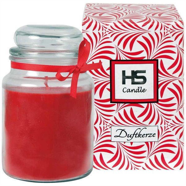 Candela Profumata "Rose"" In Vetro, Candela 16Cm X Ø10Cm In Confezione Regalo, 500Gr. Cera - Tempo Di Combustione Circa 110 Ore"-image