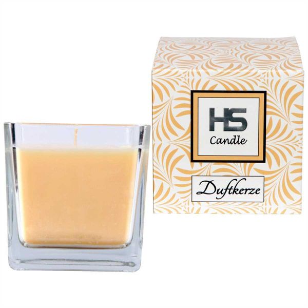 Candela Profumata "Vanilla"" In Vetro, Candela 8Cm X 7,5Cm In Confezione Regalo, 190Gr. Cera - Tempo Di Combustione Circa 40 - 50 Ore"-image