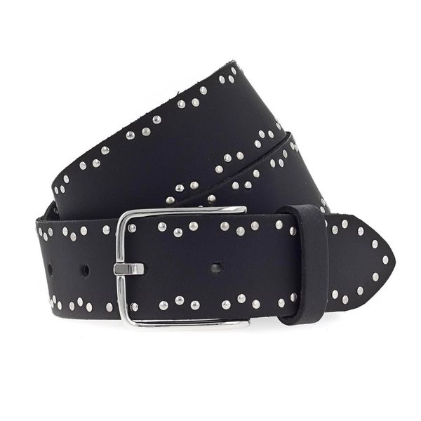 Vanzetti Pelle Cintura Denim Love 35Mm Full Leather Belt W110 Black Nero-image