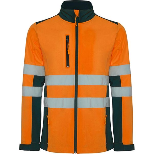 Roly Workwear HV9303 | Antares Giacca Softshell Hi-Viz Con Strisce Riflettenti - Colore: Blu Navy 55/Arancio Fluor 223 - Taglia: 4XL-image