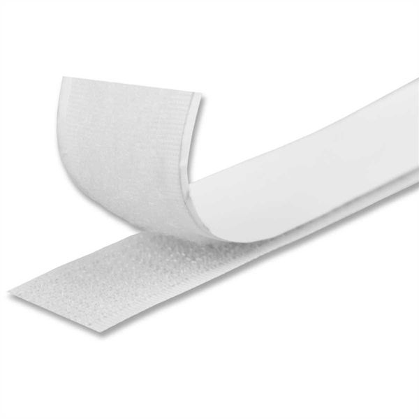 Nastro Con Gancio E Anello Pro Home, Nastro Autoadesivo Con Gancio E Anello Extra Forte - Larghezza 2Cm, Lunghezza 3M ( 6X 0,5M ) - Bianco-image
