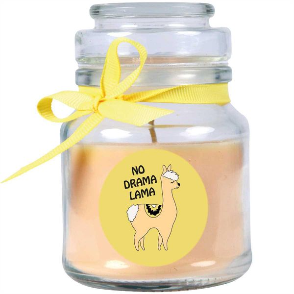 Candela Profumata In Barattolo Di Caramelle "Comic"", Fragranza: Vaniglia ( Giallo ), 120G - Durata Di Combustione Fino A 30 Ore"-image