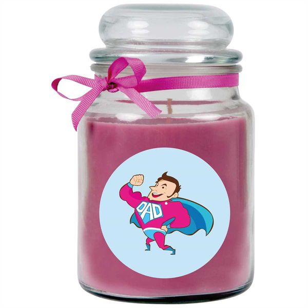 Candela Profumata In Barattolo Per La Festa Del Papà, Fragranza: Lavanda (Viola), 500 G - Dura Fino A 110 Ore-image