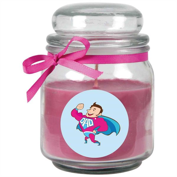Candela Profumata In Barattolo Per La Festa Del Papà, Fragranza: Lavanda (Viola), 300 G - Dura Fino A 70 Ore-image