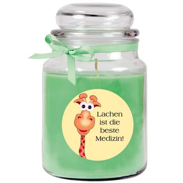 Candela Profumata In Barattolo Di Caramelle "Get Well Soon"", Fragranza: Cocco (Verde), 500G - Dura Fino A 110 Ore"-image