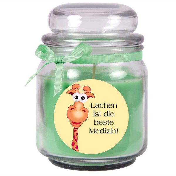 Candela Profumata In Barattolo Di Caramelle "Get Well Soon"", Fragranza: Cocco ( Verde ), 300G - Brucia Fino A 70 Ore"-image