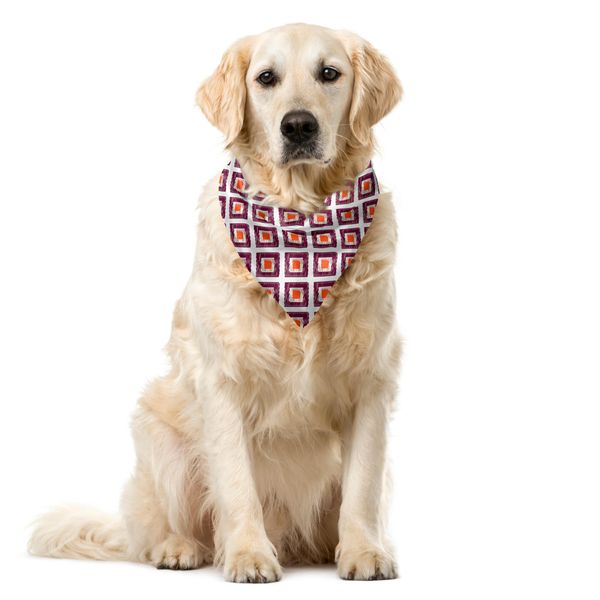 Abakuhaus Bandana Geometrica Per Animali Domestici, Stampa Grafica A Triangoli, 55X55 Cm, Prugna, Calendula, Bianco-image
