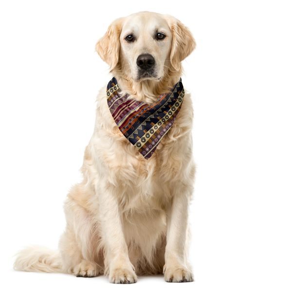 Abakuhaus Bandana Africana Per Animali Domestici, Disegno A Righe, 55X55 Cm, Multicolore-image