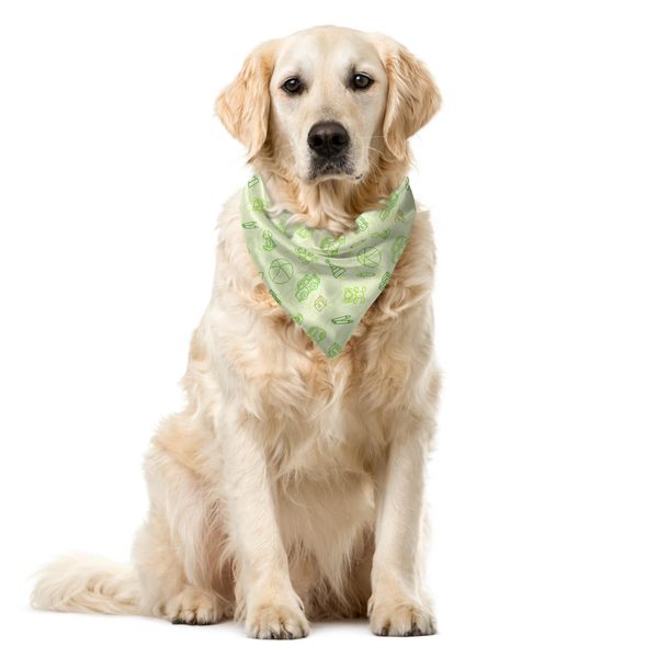 Abakuhaus Bandana Per Animali Domestici, Disegno Giocattolo Con Scarabocchi Cartoon, 40X40 Cm, Verde Pallido-image