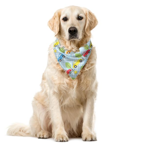 Abakuhaus Bandana Per Animali Domestici, Auto A Scacchi Con Alberi, 55X55 Cm, Multicolore-image