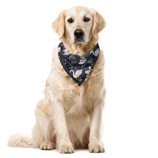Abakuhaus Bandana Per Animali Domestici Con Cigno, Gigli, Tife E Uccelli Acquatici, 40X40 Cm, Multicolore-image