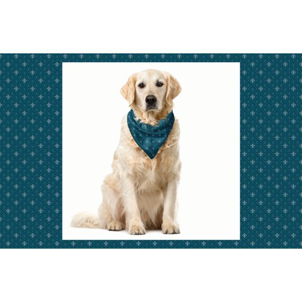 Abakuhaus Fleur De Lis Bandana Per Animali Domestici, Design Medievale, 40X40 Cm, Blu Grigio-image