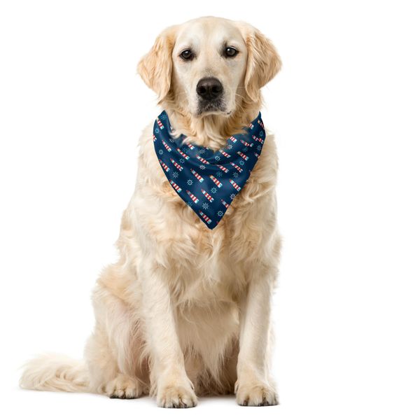 Abakuhaus Bandana Per Animali Domestici Leuchtturm, Disegno Astratto Aqua, 40X40 Cm, Blu Navy, Rosso, Bianco-image