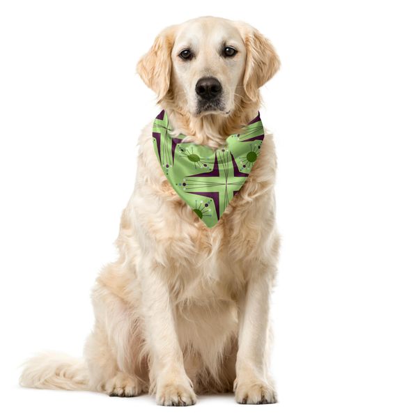 Abakuhaus Mid-Century Pet Bandana, Atomic Boomerang, 55X55 Cm, Verde Mela Indaco-image