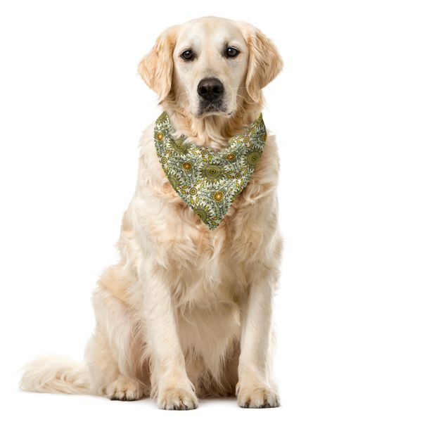 Abakuhaus Bandana Per Animali Domestici Vintage, Uccelli Folcloristici E Mandala, 55X55 Cm, Multicolore-image