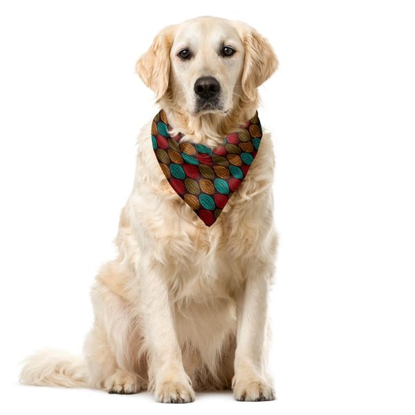 Abakuhaus Bandana Per Animali Domestici Dai Colori Terrosi, Eastern Native Art, 40X40 Cm, Multicolore-image