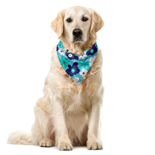 Abakuhaus Bandana Per Animali Domestici Wasser, Fiori Primaverili, 55X55 Cm, Multicolore-image
