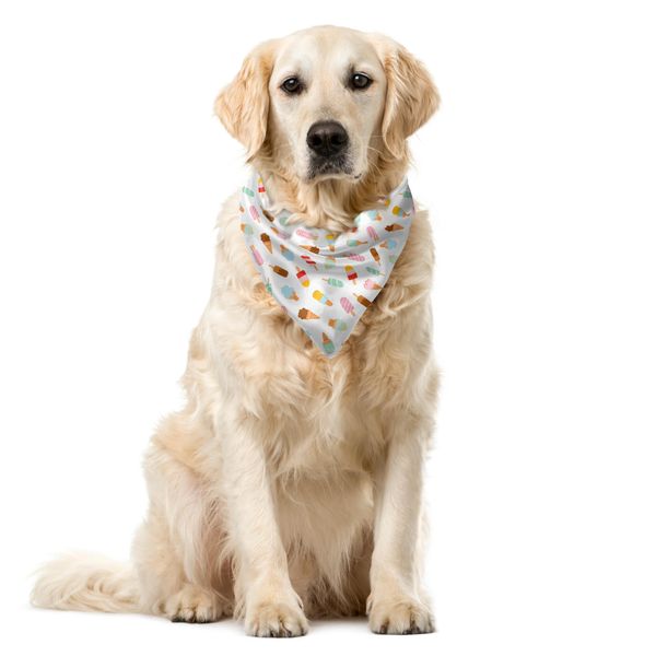 Abakuhaus Bandana Per Animali Domestici Eis, Doodle Tagebuch Desserts, 55X55 Cm, Multicolore-image