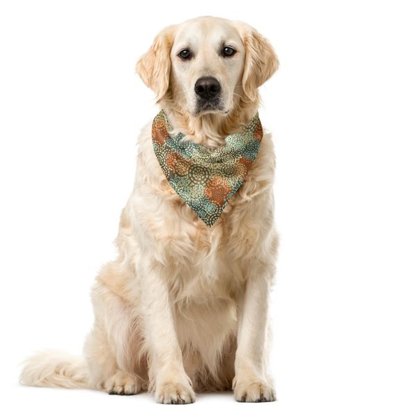 Abakuhaus Bandana Per Animali Domestici Vintage, Fiori Grunge, 55X55 Cm, Multicolore-image