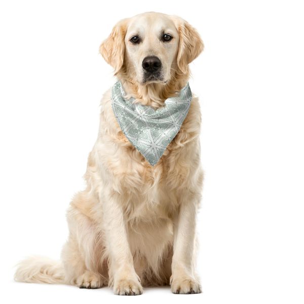 Abakuhaus Bandana Per Animali Domestici Vintage, Ispirazioni Rinascimentali, 55X55 Cm, Verde Salvia Chiaro E Bianco-image