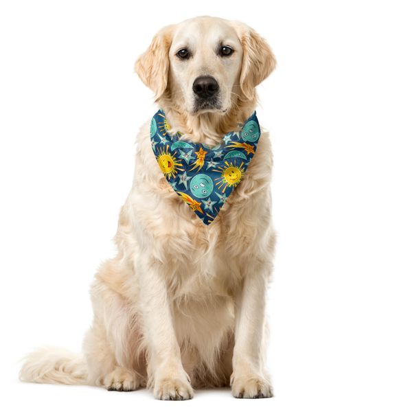 Abakuhaus Bandana Per Animali Domestici Con Stelle, Heavenly Bodies Smiles, 55X55 Cm, Multicolore-image