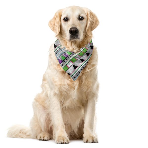 Abakuhaus Bandana Orientale Per Animali Domestici, Disegno Tribale A Triangoli, 55X55 Cm, Multicolore-image