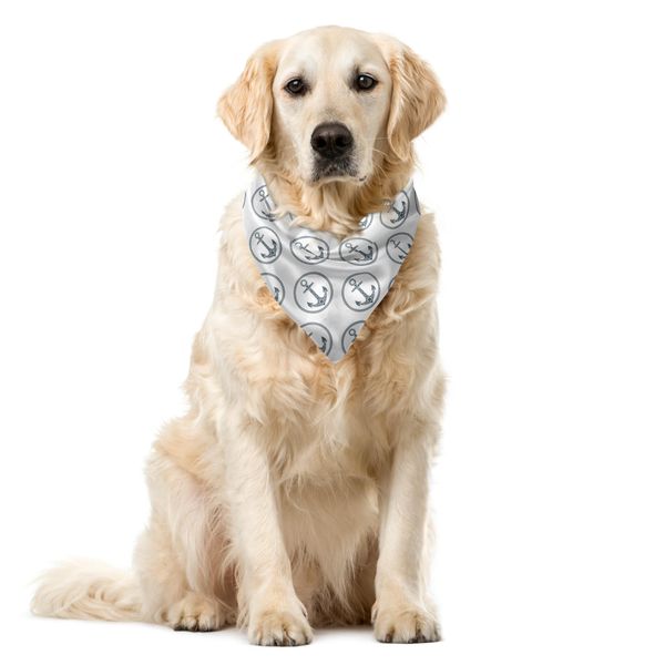 Abakuhaus Bandana Per Animali Domestici Anker, Corda Marittima Floral Art, 55X55 Cm, Bianco E Nero-image