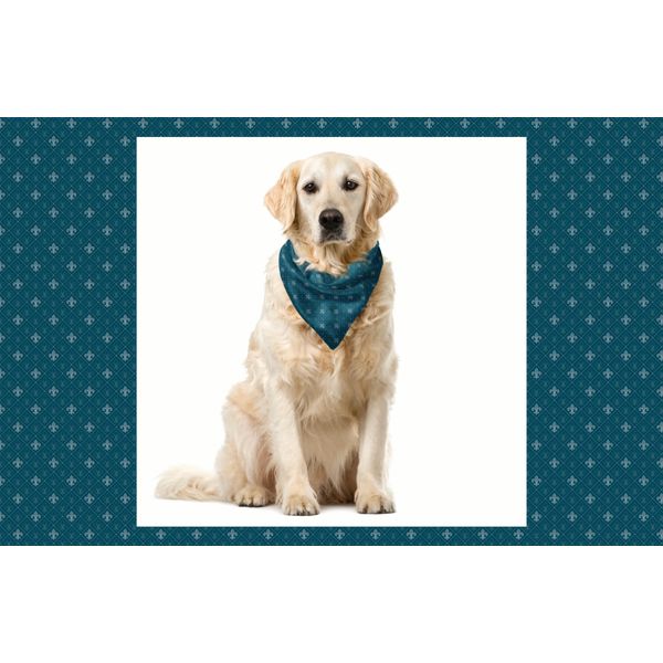 Abakuhaus Fleur De Lis Bandana Per Animali Domestici, Design Medievale, 55X55 Cm, Blu Grigio-image
