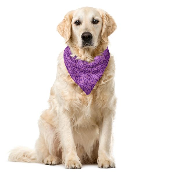 Abakuhaus Bandana Per Animali Domestici Vintage, Riccioli Rococò, 40X40 Cm, Rosa Secca E Violetta-image