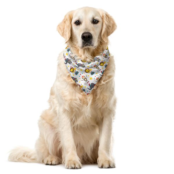 Abakuhaus Bandana Per Animali Domestici Con Motivo Circense, Animali Del Circo Doodle, 55X55 Cm, Multicolore-image