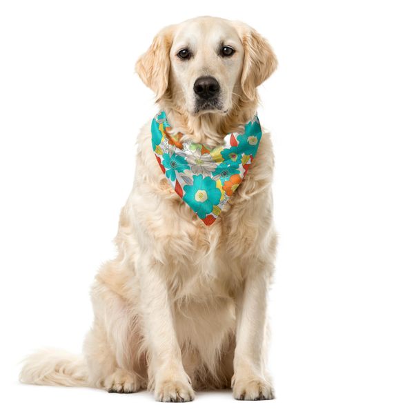 Abakuhaus Bandana Per Animali Domestici Con Fiori, Doodle Fresh Spring, 40X40 Cm, Multicolore-image