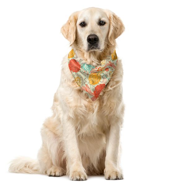 Abakuhaus Bandana Per Animali Domestici, FröHlich Garten Doodle, 55X55 Cm, Multicolore-image