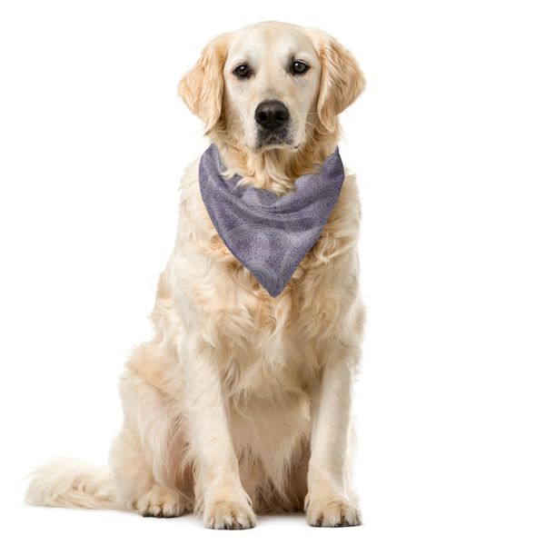 Abakuhaus Bandana Per Animali Domestici Mandala, Motivo Rotondo A Tema Orientale, 40X40 Cm, Grigio Chiaro E Malva-image