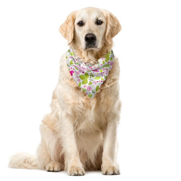 Abakuhaus Bandana Botanica Per Animali Domestici, Disegno Con Silhouette Floreali, 40X40 Cm, Multicolore-image