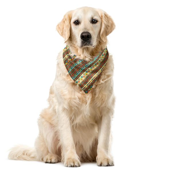 Abakuhaus Bandana Tribale Per Animali Domestici, Motivi Geometrici Indigeni, 55X55 Cm, Multicolore-image