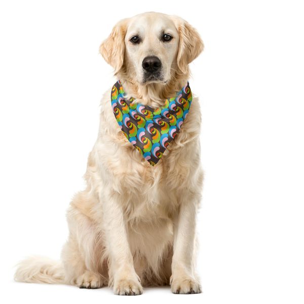 Abakuhaus Bandana Astratta Per Animali Domestici, Motivo Ritmico Colorato, 55X55 Cm, Multicolore-image
