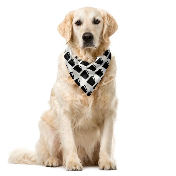 Abakuhaus Bandana Moderna Per Animali Domestici, Tazza Da Caffè/Tè Con Motivo A Cuori, 55X55 Cm, Grigio Antracite E Rosa-image