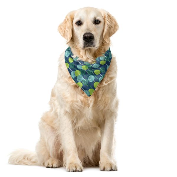 Abakuhaus Bandana Per Animali Domestici Con Foglie, Motivo Grafico Astratto Rotondo, 55X55 Cm, Blu Cielo Scuro Multicolore-image