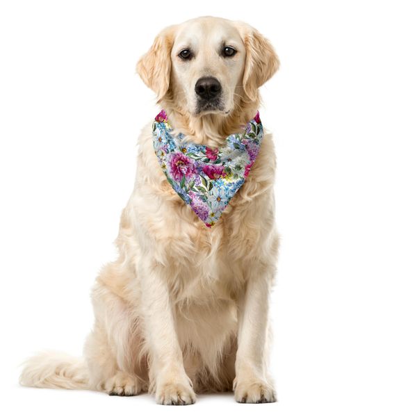 Abakuhaus Bandana Per Animali Domestici Con Fiori, Bouquet Acquerellato, 40X40 Cm, Multicolore-image