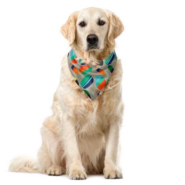 Abakuhaus Bandana Geometrica Astratta Per Animali Domestici, Elementi Casuali, 40X40 Cm, Dark Eggshell Multicolor-image