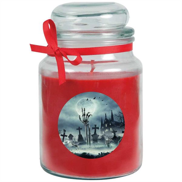 Hs Candle Candela Profumata "Halloween"" In Barattolo Di Caramelle - Tanti Motivi A Scelta, Ideale Decorazione Autunnale"-image