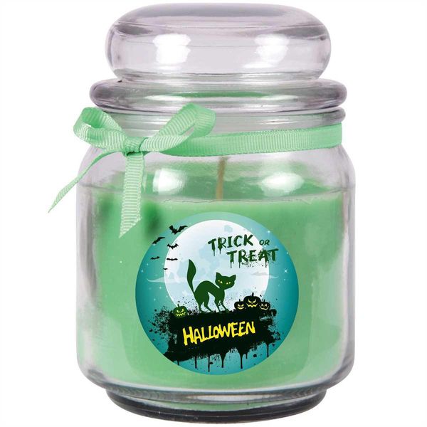 Hs Candle Candela Profumata "Halloween"" In Barattolo Di Caramelle - Tanti Motivi A Scelta, Ideale Decorazione Autunnale"-image